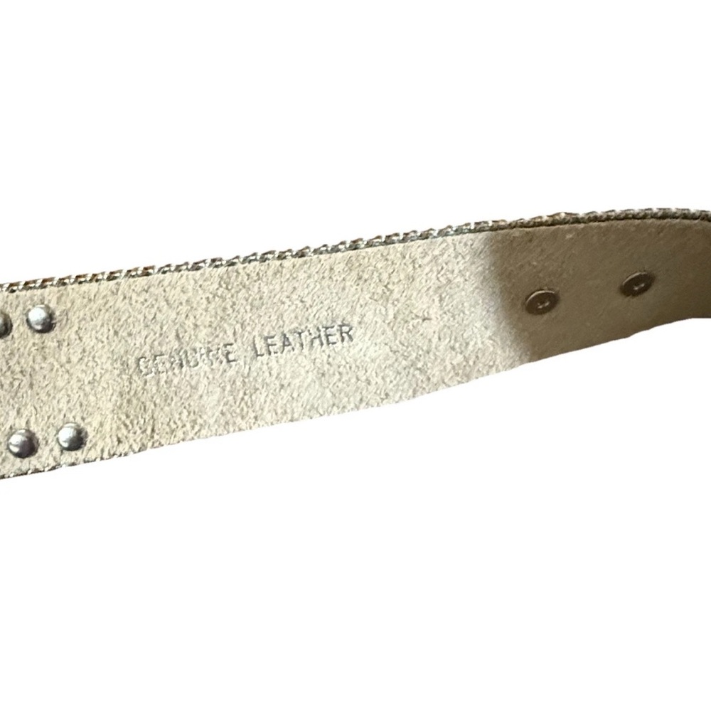 Nocona Belt Co Ladies Hair-on Crystal Western Leather Belt w/Rhinestones  Large - Picture 4 of 6